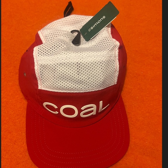 Coal unisex retro red and white logo Jetty baseball cap hat NWT - Picture 2 of 7